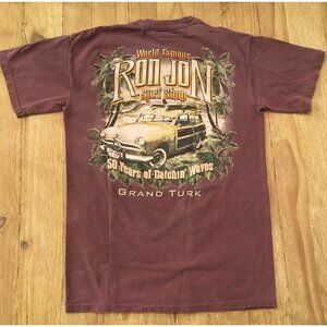 Ron Jon COMFORT COLORS Men's Size S GRAND TURK Tee Shirt Plum Purple Graphic T​